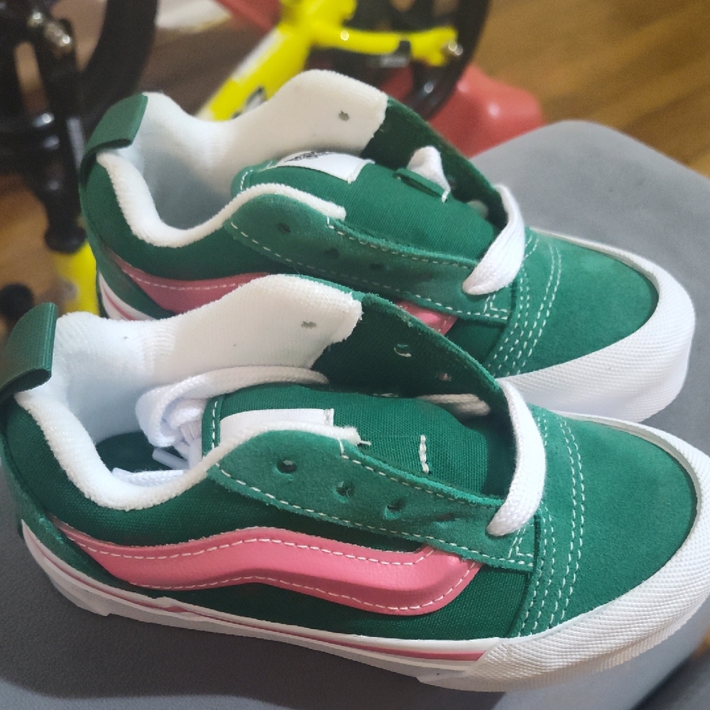 VAN Kids Green and Pink Sneakers NEW
